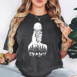 Smeltende Stads Ijsje Hand Kunst T-shirt