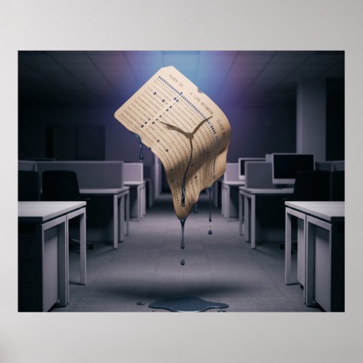 Smeltende Tijdkaart Puzzel Poster (Voorkant)