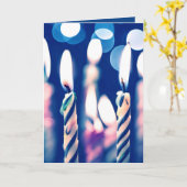 Smeltende verjaardagskaarsen kaart (Gele Bloem)