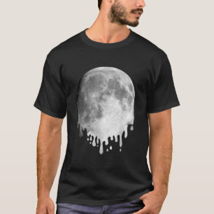 SMELTENDE VOLLE MAAN Druppelende ruimte kunst T-shirt