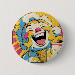 Smeltende Vreugde – Ijsje Pop Art Explosie Ronde Button 5,7 Cm