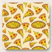 Smeltkaas Pizza Patroon Bier Onderzetter (Voorkant)