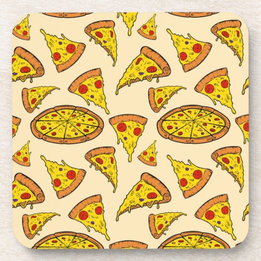 Smeltkaas Pizza Patroon Bier Onderzetter (Voorkant)