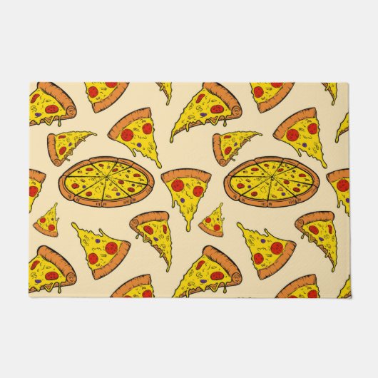 Smeltkaas Pizza Patroon Deurmat (Voorkant)