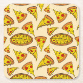 Smeltkaas Pizza Patroon Kartonnen Onderzetters (Voorkant)