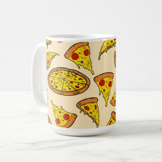 Smeltkaas Pizza Patroon Koffiemok (Voorkant links)