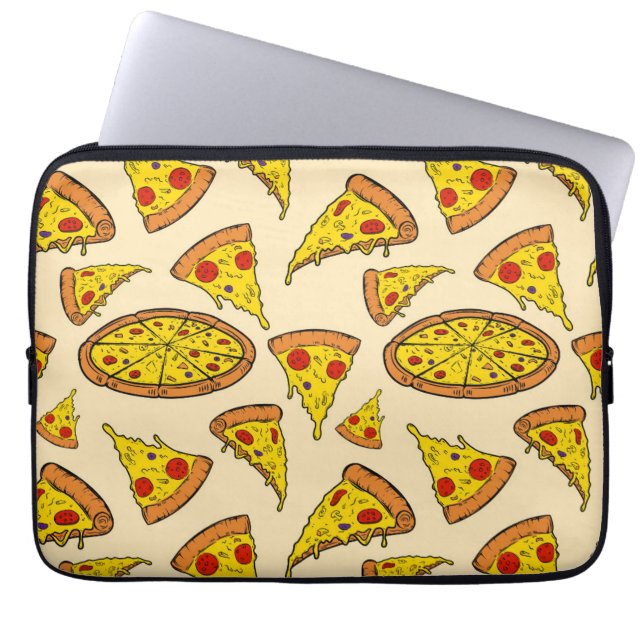 Smeltkaas Pizza Patroon Laptop Sleeve (Voorkant)