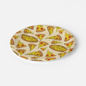 Smeltkaas Pizza Patroon Papieren Bordje (Gekanteld)