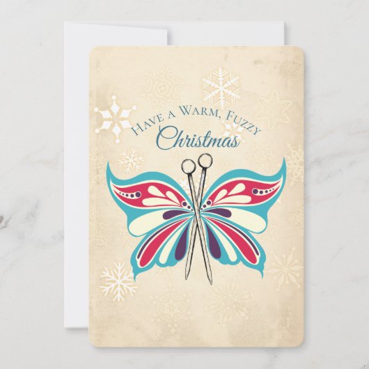 Smeltnaalden, vlinder kerstkaart (Voorkant)
