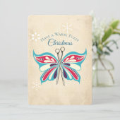 Smeltnaalden, vlinder kerstkaart (Staand voorkant)