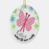 Smeltnaalden vlindergarens kerstversiering keramisch ornament (Rechts)