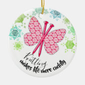 Smeltnaalden vlindergarens kerstversiering keramisch ornament (Voorkant)