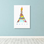 Smeltpunttekening van Parijs Canvas Afdruk (Insitu (Houten vloer))