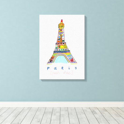 Smeltpunttekening van Parijs Canvas Afdruk (Insitu (Houten vloer))