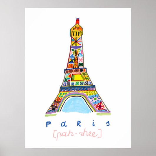 Smeltpunttekening van Parijs Poster (Voorkant)