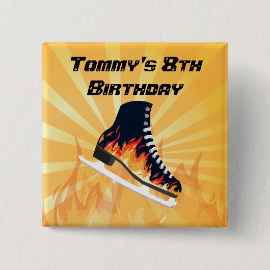 Smeltspil voor ijsschaatsen vierkante button 5,1 cm (Voorkant)