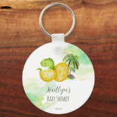 Smeltting binnenkort waterverf groene baby dinosau sleutelhanger (Voorkant)