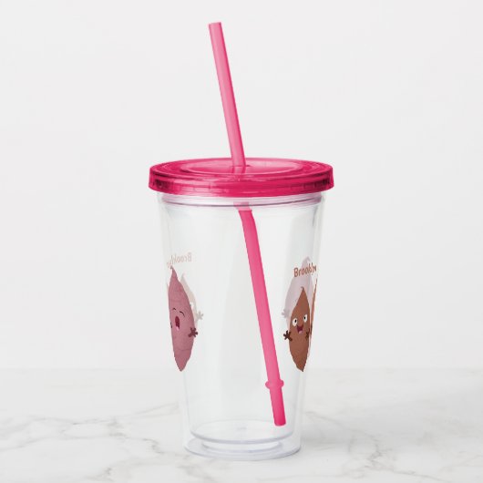 Smeltzingende zoete aardappelen cartoon-groenten acryl drinkbeker (Links)