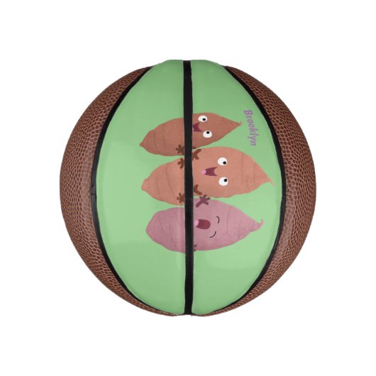 Smeltzingende zoete aardappelen cartoon-groenten basketbal (Verticaal)