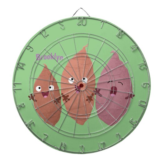 Smeltzingende zoete aardappelen cartoon-groenten dartbord (Voorkant)