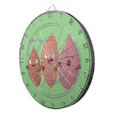 Smeltzingende zoete aardappelen cartoon-groenten dartbord (Voorkant Rechts)