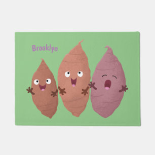 Smeltzingende zoete aardappelen cartoon-groenten deurmat