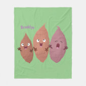 Smeltzingende zoete aardappelen cartoon-groenten fleece deken (Voorkant)