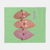 Smeltzingende zoete aardappelen cartoon-groenten fleece deken (Voorkant (Horizontaal))