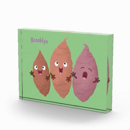 Smeltzingende zoete aardappelen cartoon-groenten fotoblokken (Rechts)