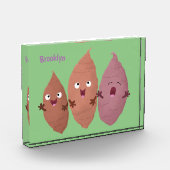 Smeltzingende zoete aardappelen cartoon-groenten fotoblokken (Links)