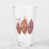 Smeltzingende zoete aardappelen cartoon-groenten glas (Achterkant)