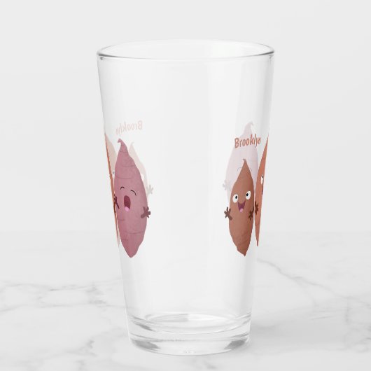 Smeltzingende zoete aardappelen cartoon-groenten glas (Rechts)