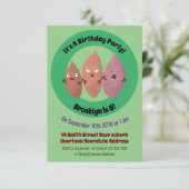 Smeltzingende zoete aardappelen cartoon-groenten kaart (Staand voorkant)