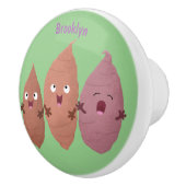 Smeltzingende zoete aardappelen cartoon-groenten keramische knop (Rechts)