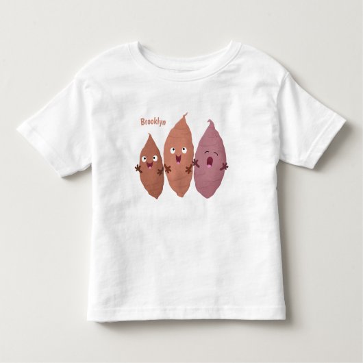 Smeltzingende zoete aardappelen cartoon-groenten kinder shirts (Voorkant)