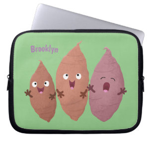 Smeltzingende zoete aardappelen cartoon-groenten laptop sleeve