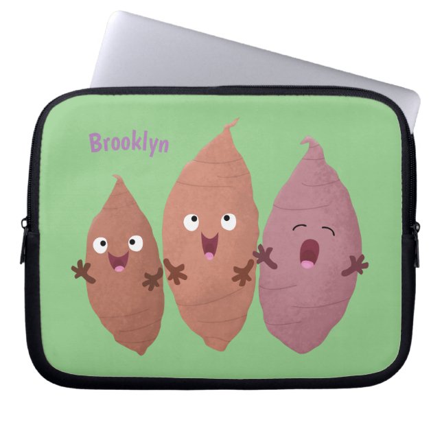 Smeltzingende zoete aardappelen cartoon-groenten laptop sleeve (Voorkant)