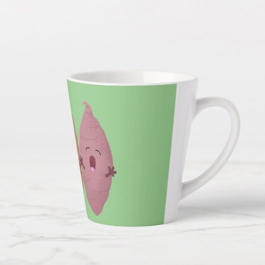 Smeltzingende zoete aardappelen cartoon-groenten latte mok (Rechts)