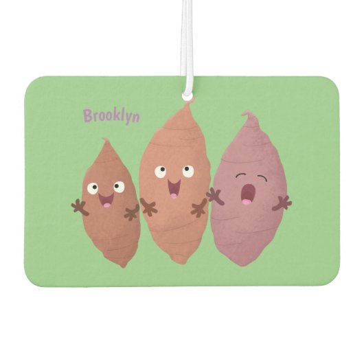 Smeltzingende zoete aardappelen cartoon-groenten luchtverfrisser (Voorkant)