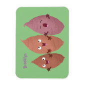 Smeltzingende zoete aardappelen cartoon-groenten magneet (Verticaal)