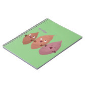 Smeltzingende zoete aardappelen cartoon-groenten notitieboek (Linkerzijde)
