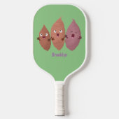 Smeltzingende zoete aardappelen cartoon-groenten pickleball paddle (Voorkant)