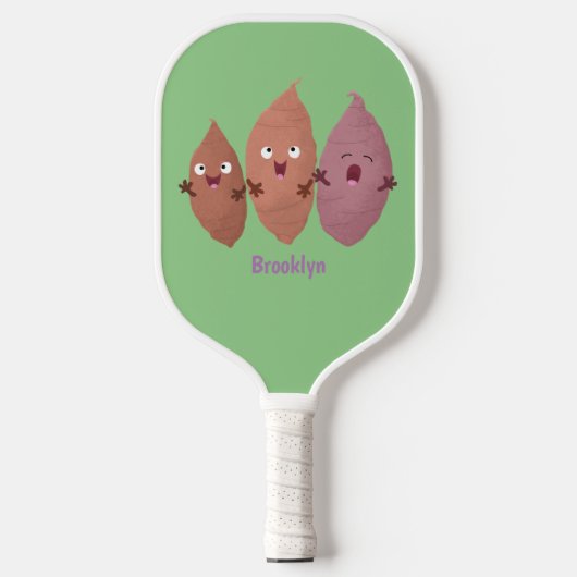Smeltzingende zoete aardappelen cartoon-groenten pickleball paddle (Voorkant)