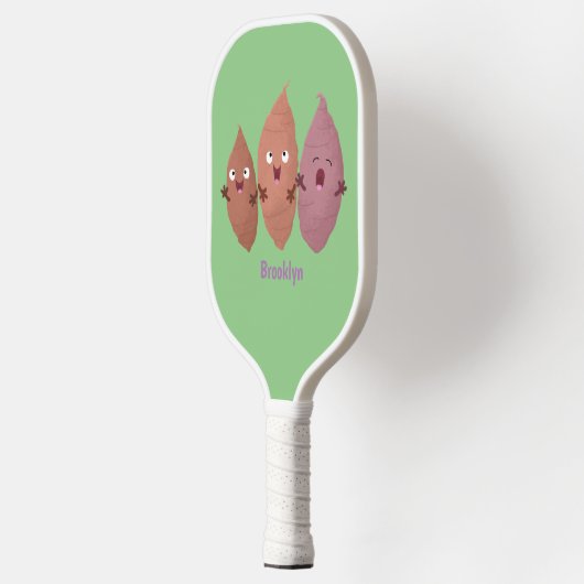 Smeltzingende zoete aardappelen cartoon-groenten pickleball paddle (Links)