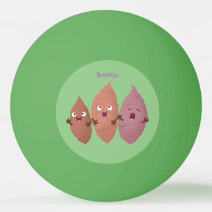 Smeltzingende zoete aardappelen cartoon-groenten pingpongbal