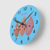 Smeltzingende zoete aardappelen cartoon-groenten ronde klok (Hoek)