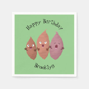 Smeltzingende zoete aardappelen cartoon groenten servet