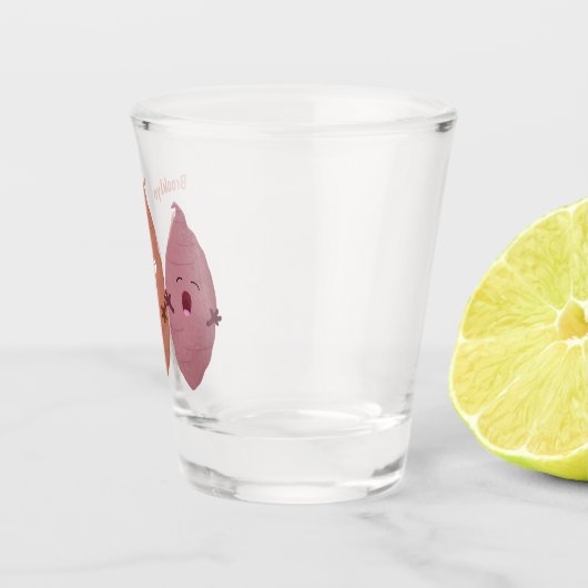 Smeltzingende zoete aardappelen cartoon-groenten shot glas (Rechts)