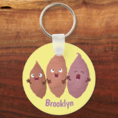 Smeltzingende zoete aardappelen cartoon-groenten sleutelhanger (Voorkant)