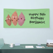 Smeltzingende zoete aardappelen cartoon-groenten spandoek (Beurs)